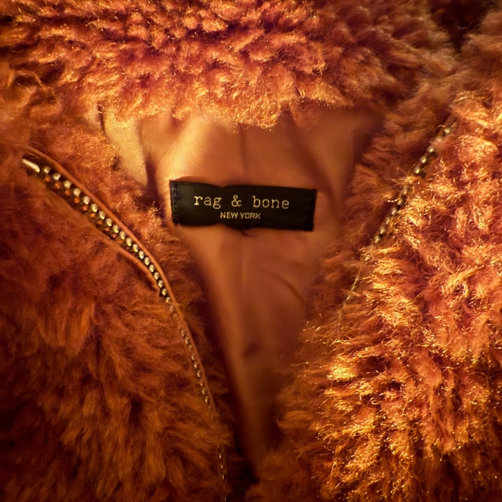 rag & bone Brown Shearling Jacket - Picture 6 of 8